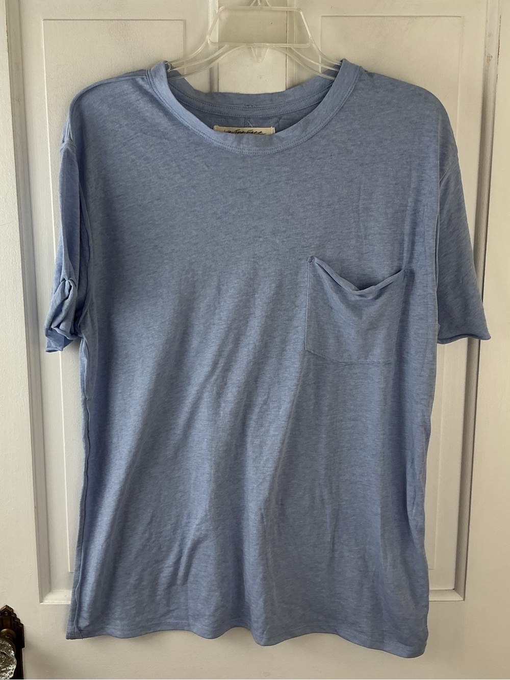 Free People X We The Free Vella Pocket Burnout Oversized Tee Blue Heather S